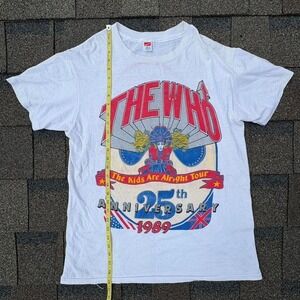 1989 The Who, Kids Are Alright Tour 25th Anniversary Tee - white/red cotton tee